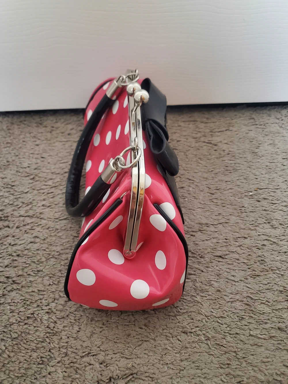 Sourpuss Floozy Purse Pink Polka Dot Rockabilly Pinup Handbag